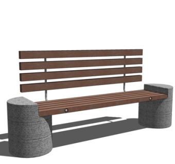 现代实木户外椅su模型