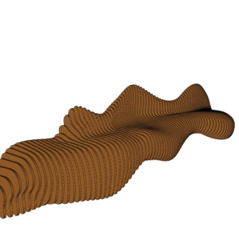 现代实木户外椅su模型