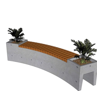 现代实木户外椅su模型