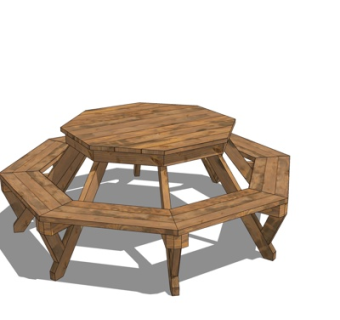 现代户外休闲桌椅su模型