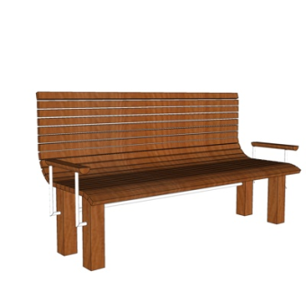 现代实木户外椅su模型