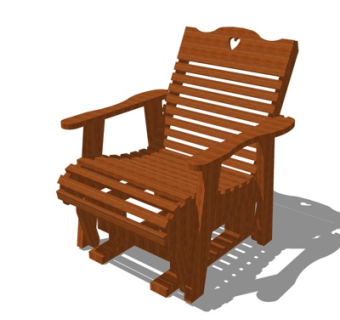 现代实木休闲椅su模型