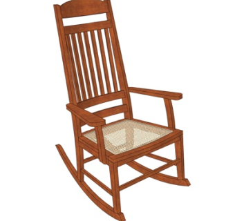 中式实木休闲椅su模型