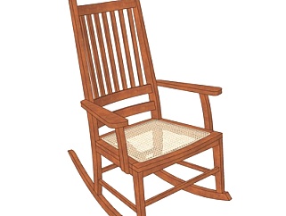 中式实木休闲椅su模型