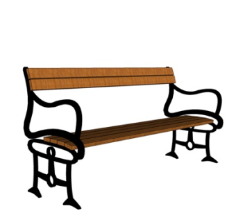 欧式实木户外椅su模型