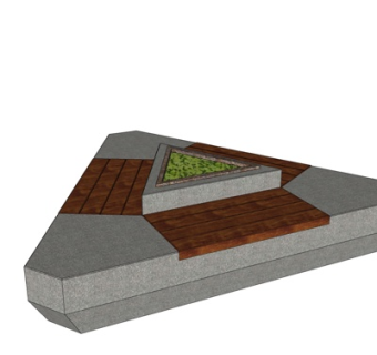 现代实木户外椅su模型