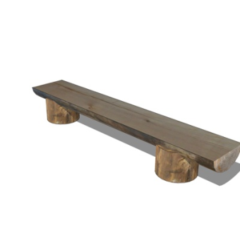 现代实木户外椅su模型