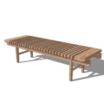 现代实木户外椅su模型