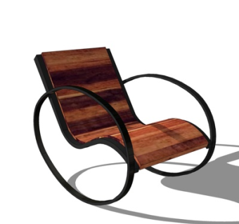 现代实木休闲椅su模型