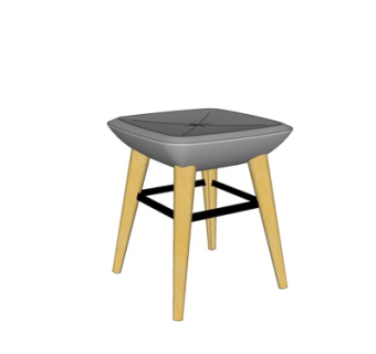 现代实木凳子su模型