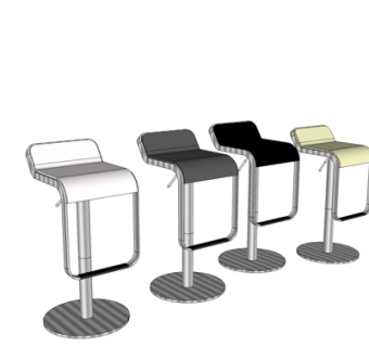 现代吧台椅组合su模型