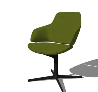 现代布艺办公椅su模型