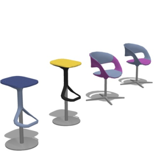 现代铁艺吧台椅su模型