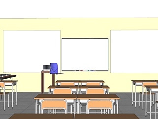 现代学校教室su模型