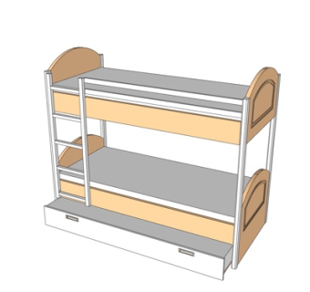 现代儿童上下床su模型