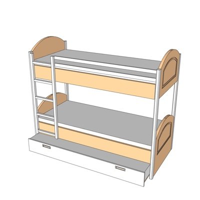 现代儿童上下床su模型
