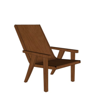 现代实木休闲椅su模型