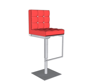 现代布艺吧台椅su模型