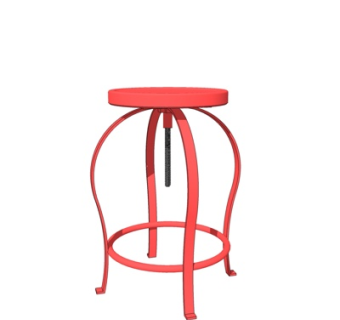 简欧铁艺圆凳su模型