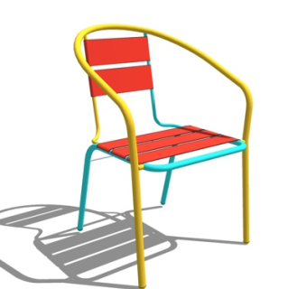 现代铁艺休闲椅su模型