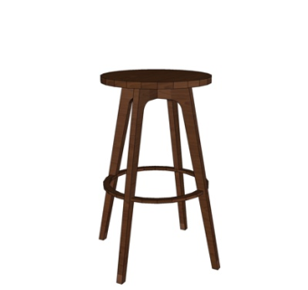 现代实木吧台椅su模型