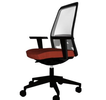 现代布艺办公椅su模型