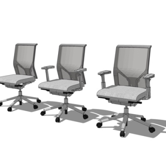 现代布艺办公椅su模型