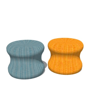 现代绒布圆凳su模型