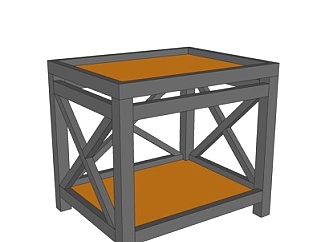 现代方形凳子su模型