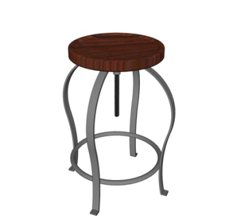 简欧铁艺圆凳su模型