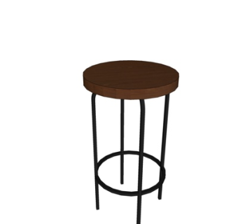 现代实木吧台椅su模型