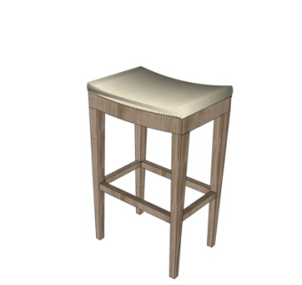 现代实木方凳su模型