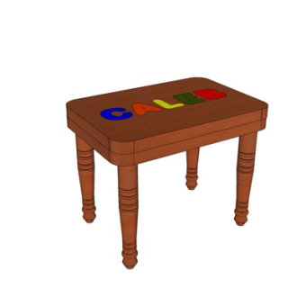 美式实木方凳su模型