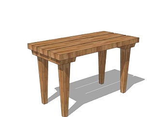 现代实木方凳su模型