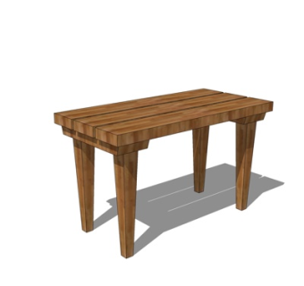 现代实木方凳su模型