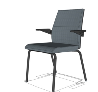 现代布艺单椅su模型