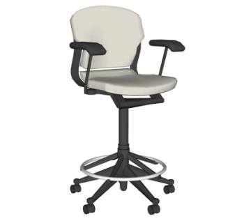 现代布艺办公椅su模型