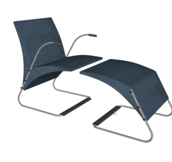 现代布艺休闲椅su模型