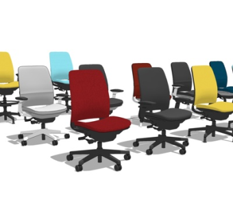 现代布艺办公椅su模型