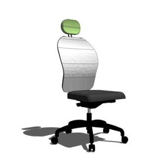 现代布艺办公椅su模型