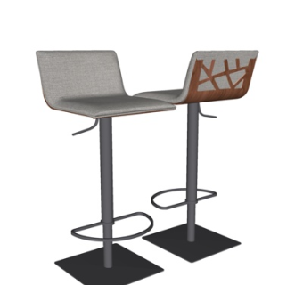 现代布艺吧台椅su模型