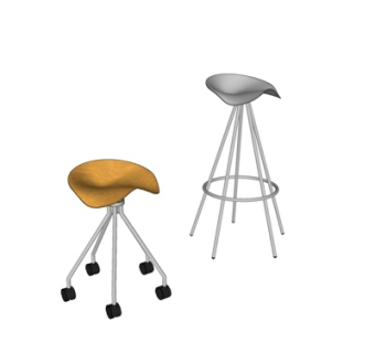 现代铁艺吧台椅su模型