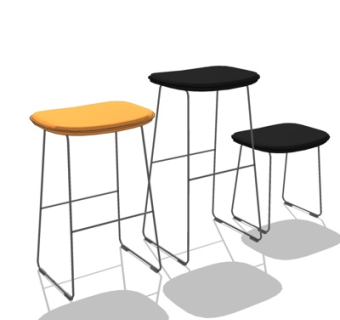 现代铁艺吧台椅su模型