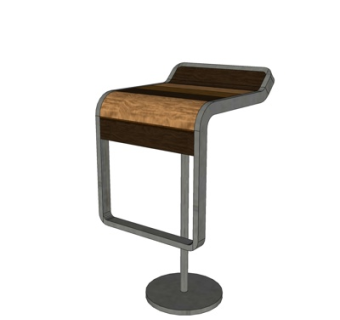 现代铁艺吧台椅su模型