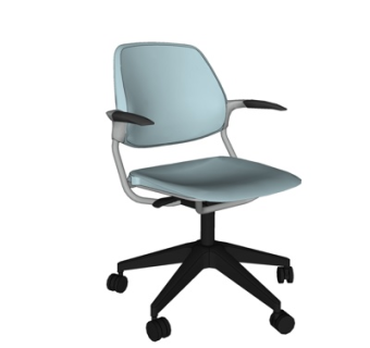 现代布艺办公椅su模型