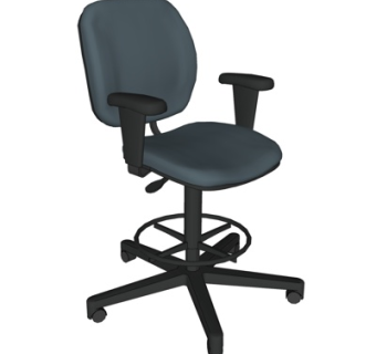 现代布艺办公椅su模型