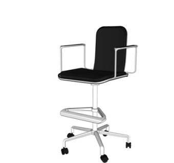 现代布艺办公椅su模型