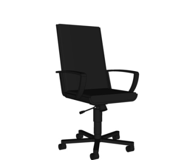 现代布艺办公椅su模型