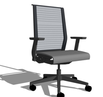 现代布艺办公椅su模型