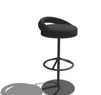 现代布艺吧台椅su模型